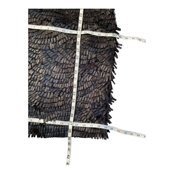 Carmen Marc Valvo Women’s Black knee Sleeve  Fringes Dress Size 6 - Picture 14 of 16